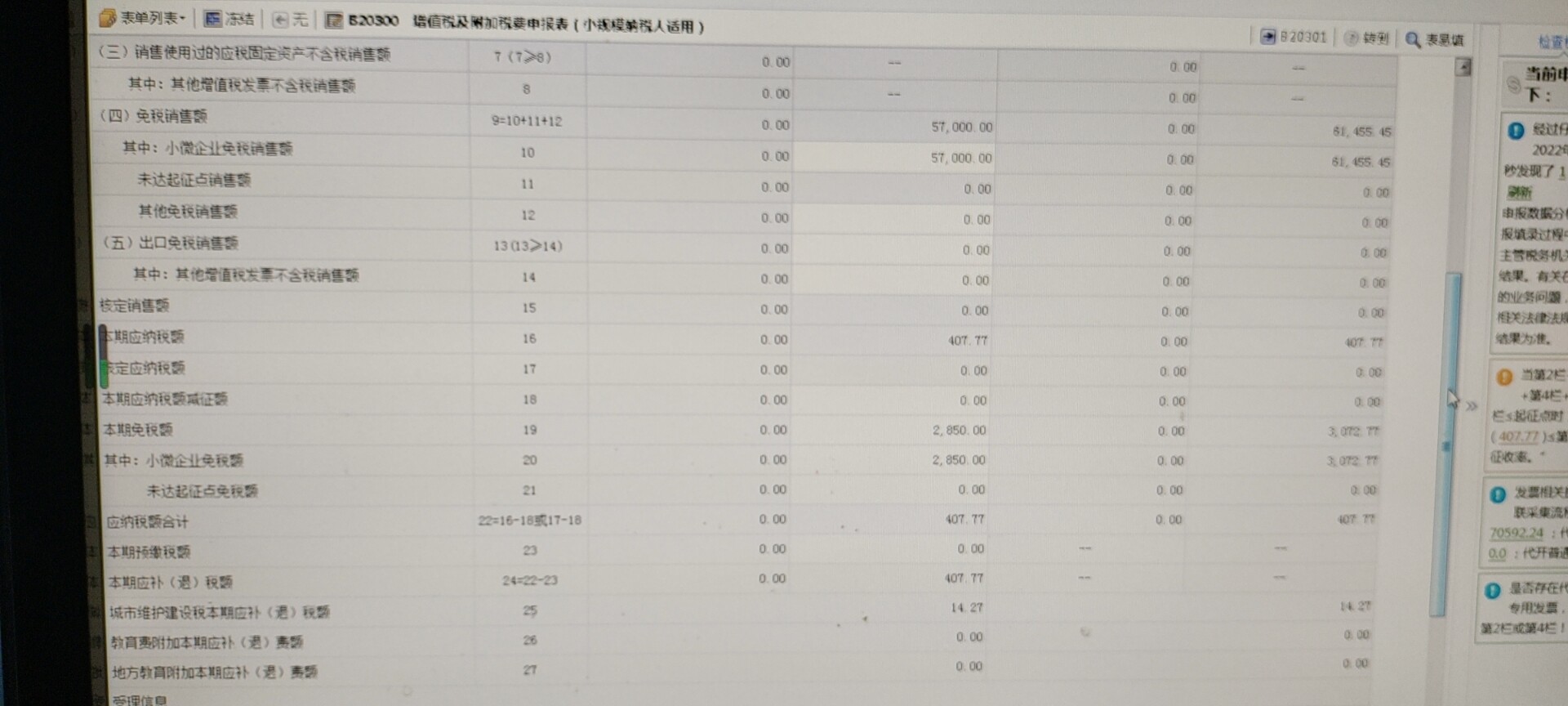 老师小规模，申报这个数，这么填对不？一二栏是专票，九十栏是普票
