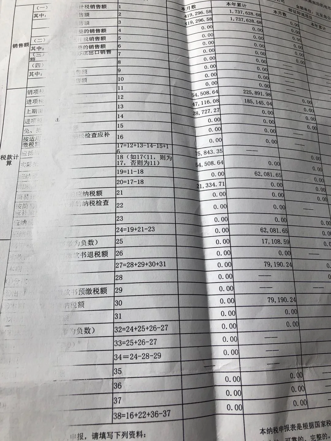 这个表格虽然销项大于进项但是有留底税最后不用交税，那咋做分录