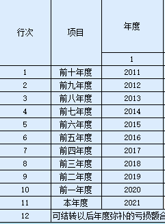 老师你看我的企业所得税弥补亏损明细表没有22年的怎么回事