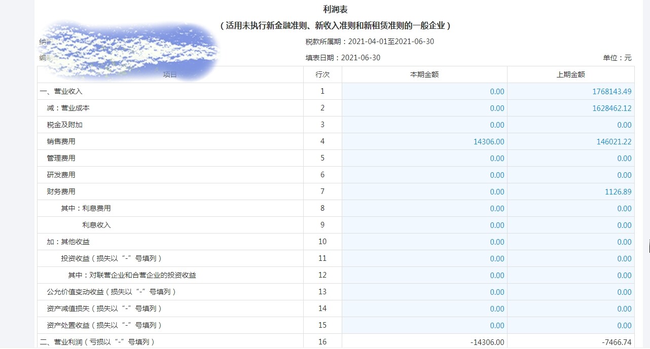 老师我这样填对吗二季度的数据利润表