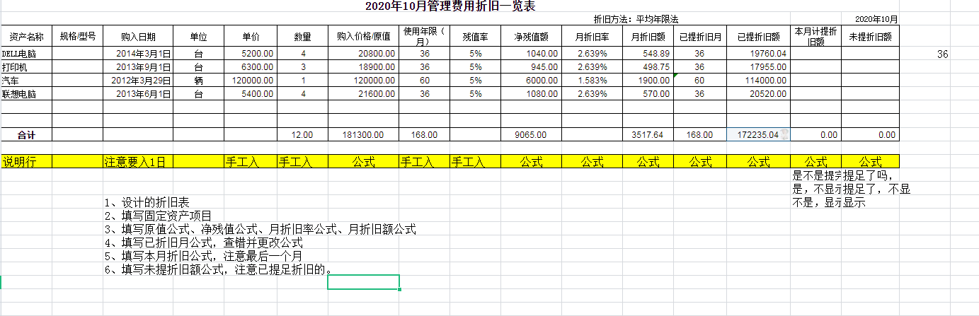 这个另外一个的，这个的折旧方法我不是很懂。残值是一定要的嘛？