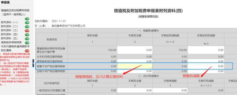 请问增值税预交申报表填好后，在增值税总表及附表四如何填写，以后确认主营业务收入，转出如何填表，谢谢！