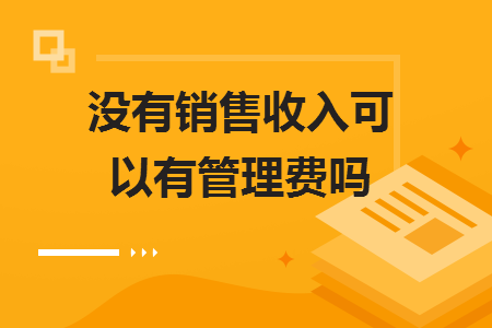 没有销售收入可以有管理费吗