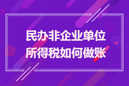 民办非企业单位所得税如何做账