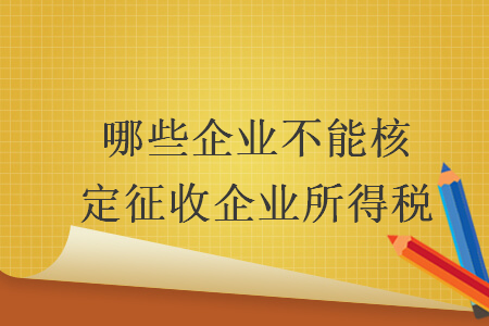 哪些企业不能核定征收企业所得税