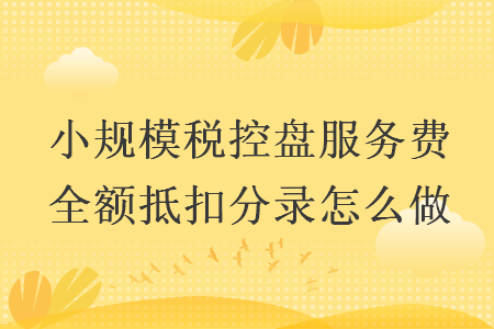 小规模税控盘服务费全额抵扣分录怎么做