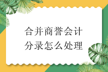 合并商誉会计分录怎么处理