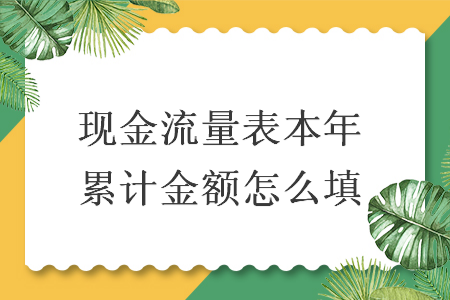 现金流量表本年累计金额怎么填