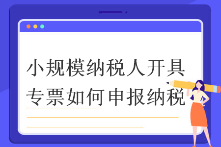 小规模纳税人开具专票如何申报纳税