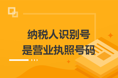 纳税人识别号是营业执照号码