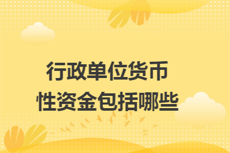 行政单位货币性资金包括哪些