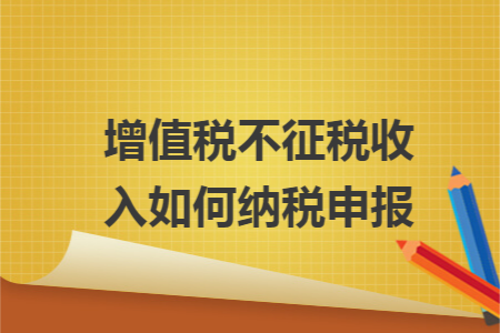 增值税不征税收入如何纳税申报