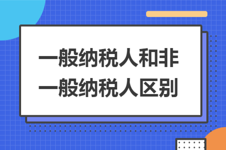 一般纳税人和非一般纳税人区别