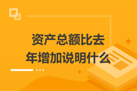 资产总额比去年增加说明什么