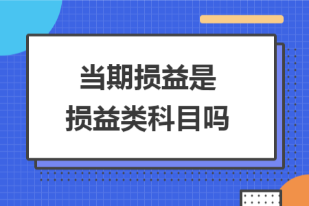 当期损益是损益类科目吗