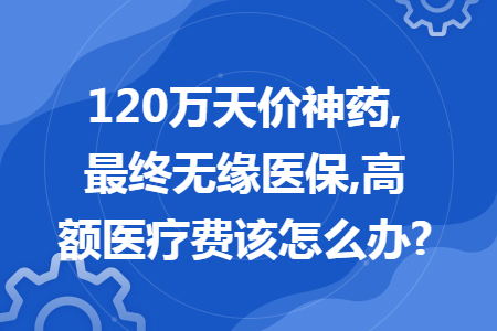 120万天价神药,最终无缘医保,高额医疗费该怎么办?