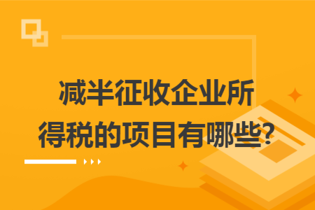 ​减半征收企业所得税的项目有哪些?