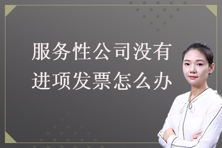 服务性公司没有进项发票怎么办